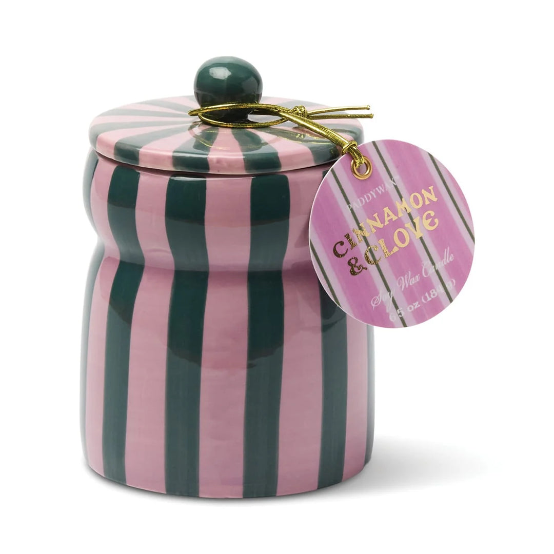 Cinnamon & Clove Pink/Green Cabana Candle