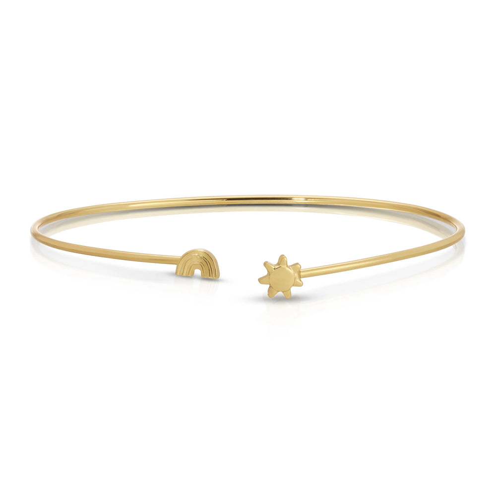 New Connection Cuff - Sunny Skies Ahead - Sun and Rainbow