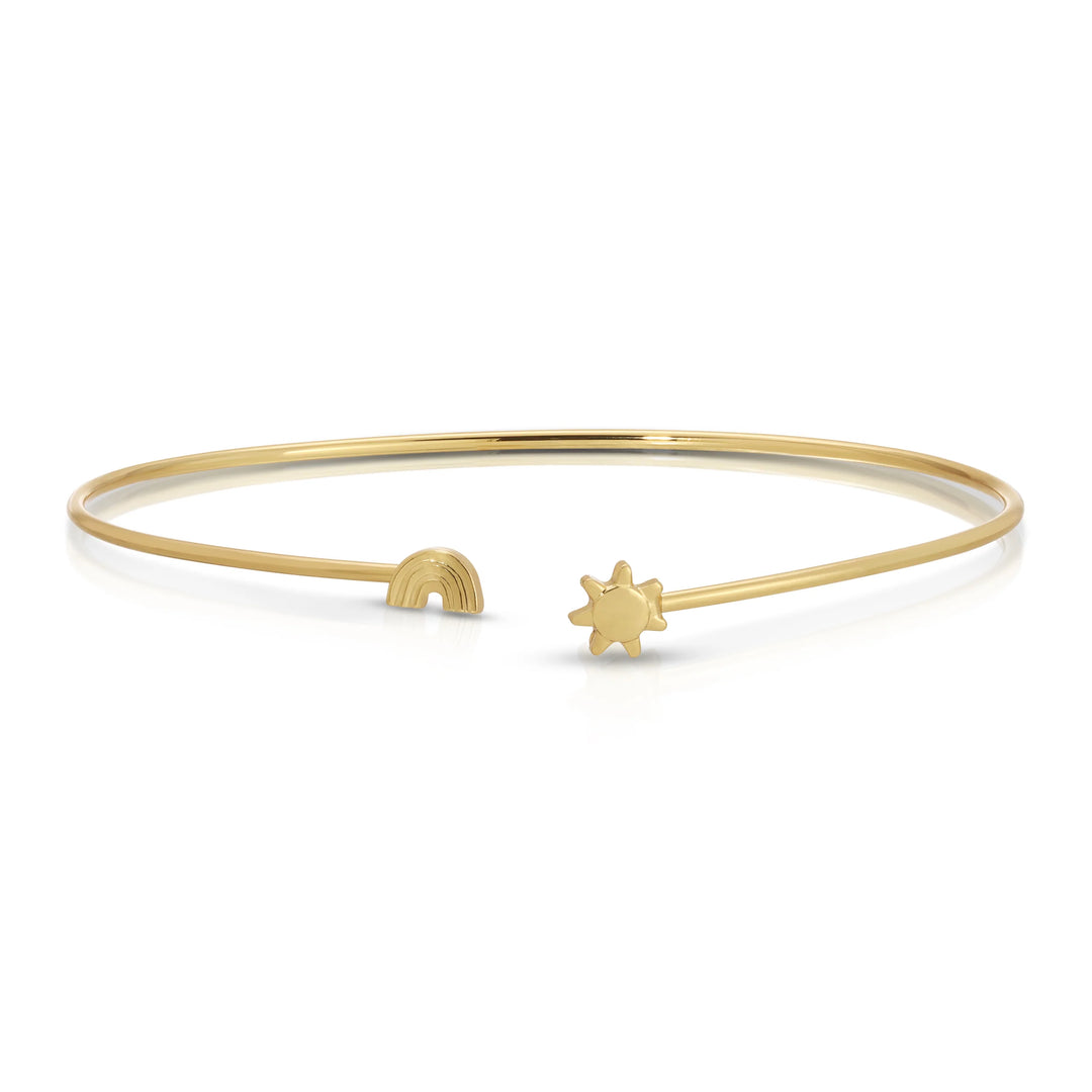 New Connection Cuff - Sunny Skies Ahead - Sun and Rainbow