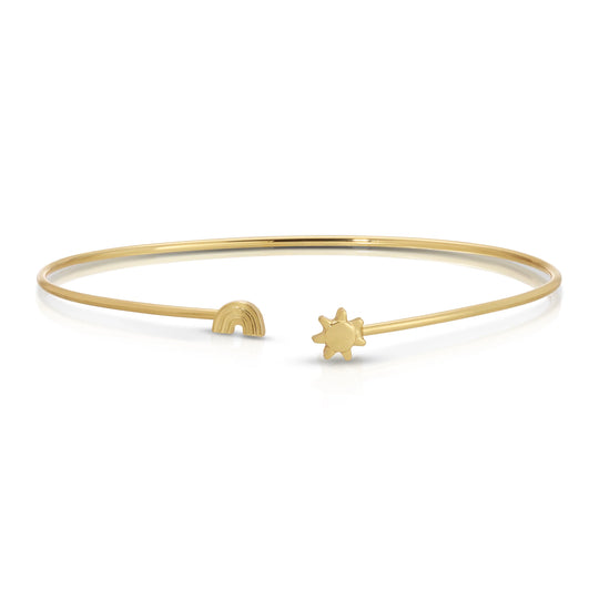 New Connection Cuff - Sunny Skies Ahead - Sun and Rainbow