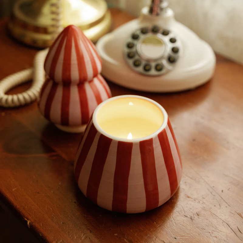 Pink Peppermint Christmas Tree Cabana Candle