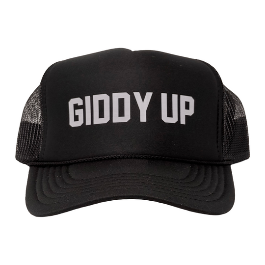 Giddy Up Trucker Hat Black