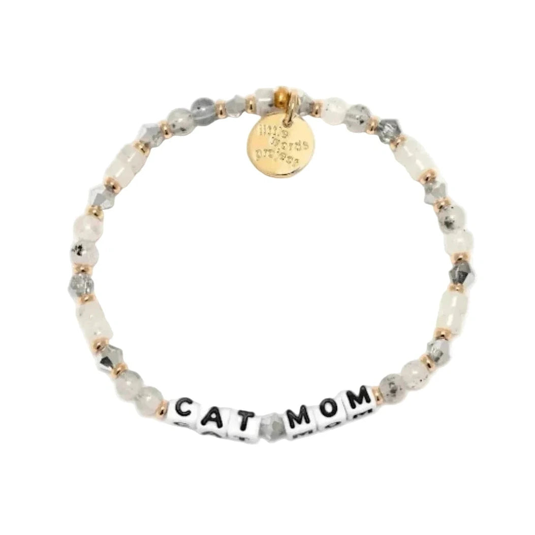 Cat Mom Purr bracelet cat lover bracelet by Little Words Project