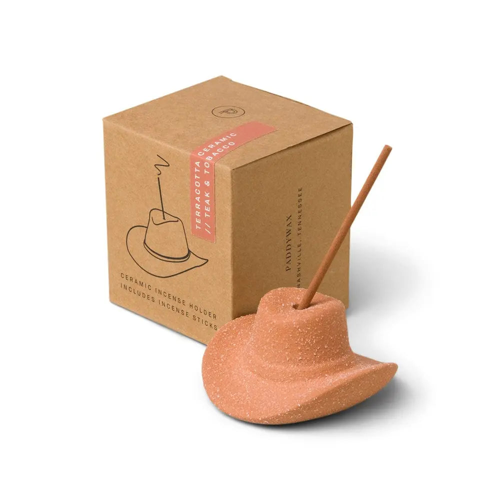 Teakwood Tobacco Cowboy Hat Incense Holder