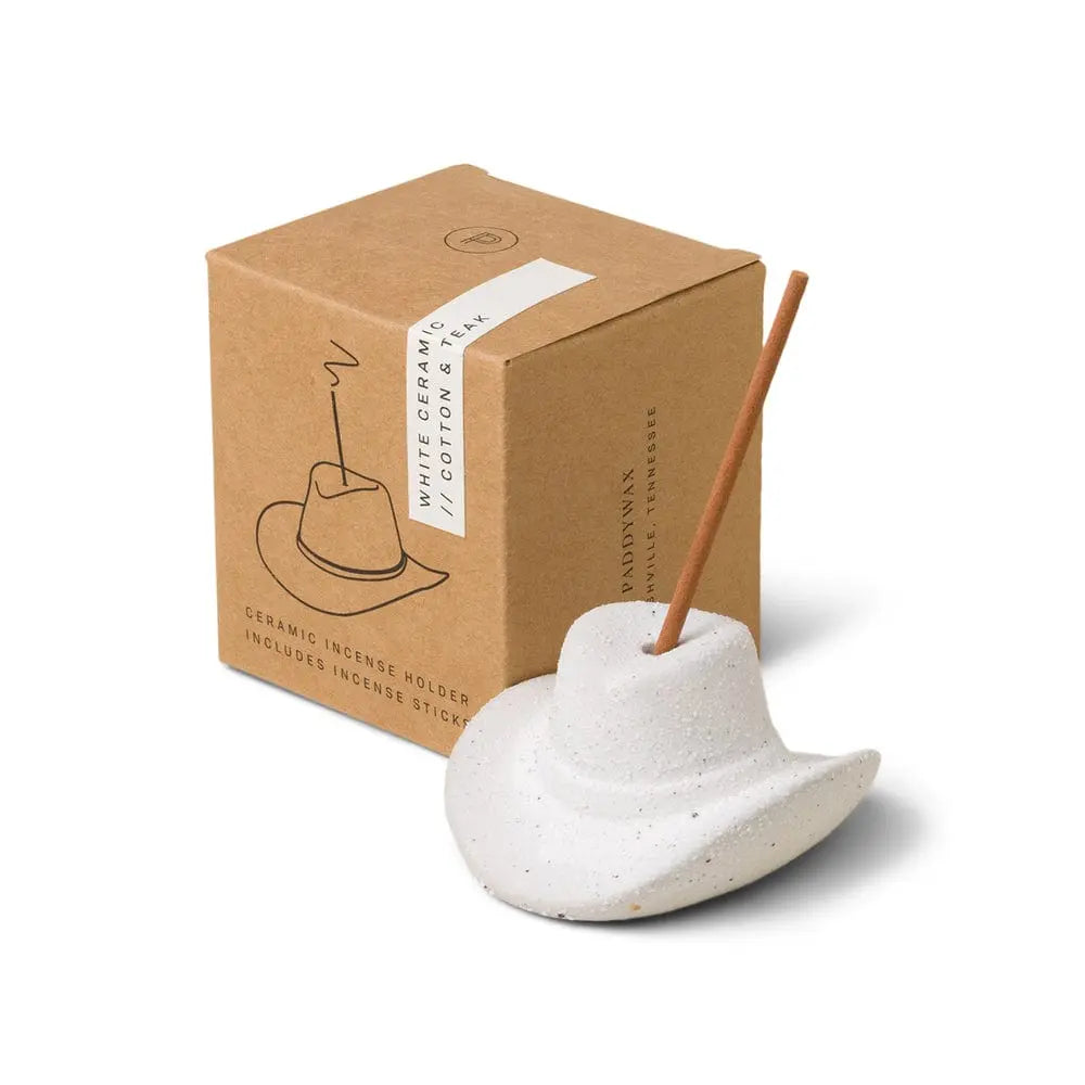 Cotton & Teak Cowboy Hat Incense Holder