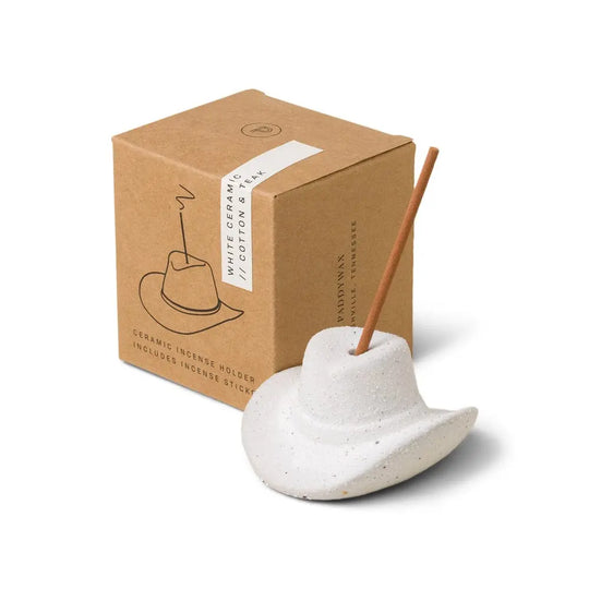 Cotton & Teak Cowboy Hat Incense Holder
