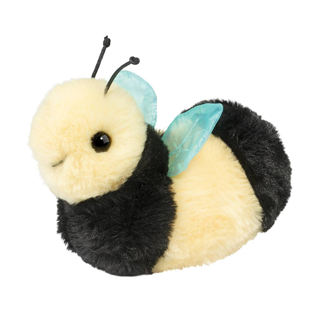 Chive Bee stuffed animal by Douglas with black and yellow stripes
