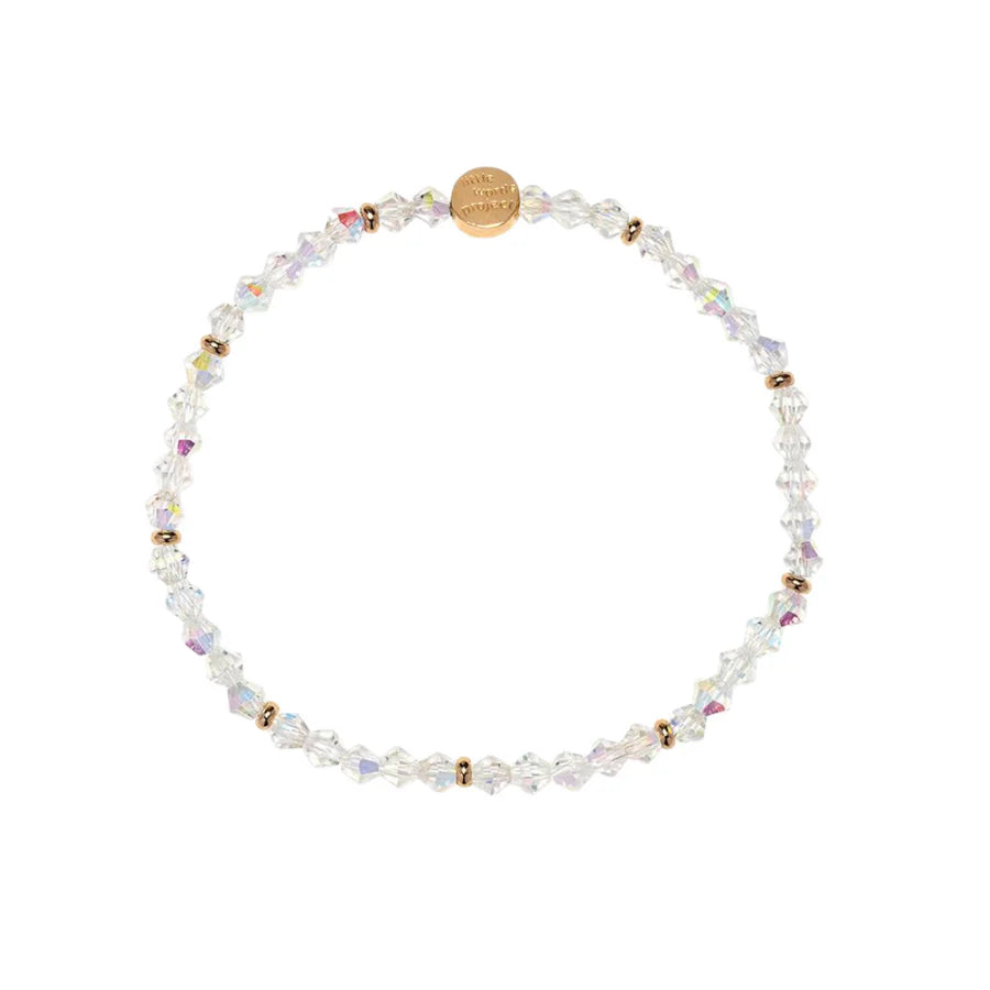 Clear Crystal Base bracelet M/L clear crystal beaded bracelet by Little Words Project