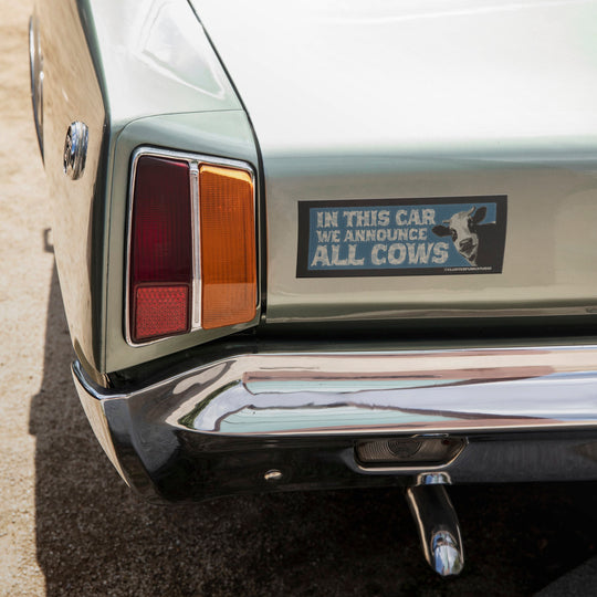 We Announce All Cows Bumper Sticker