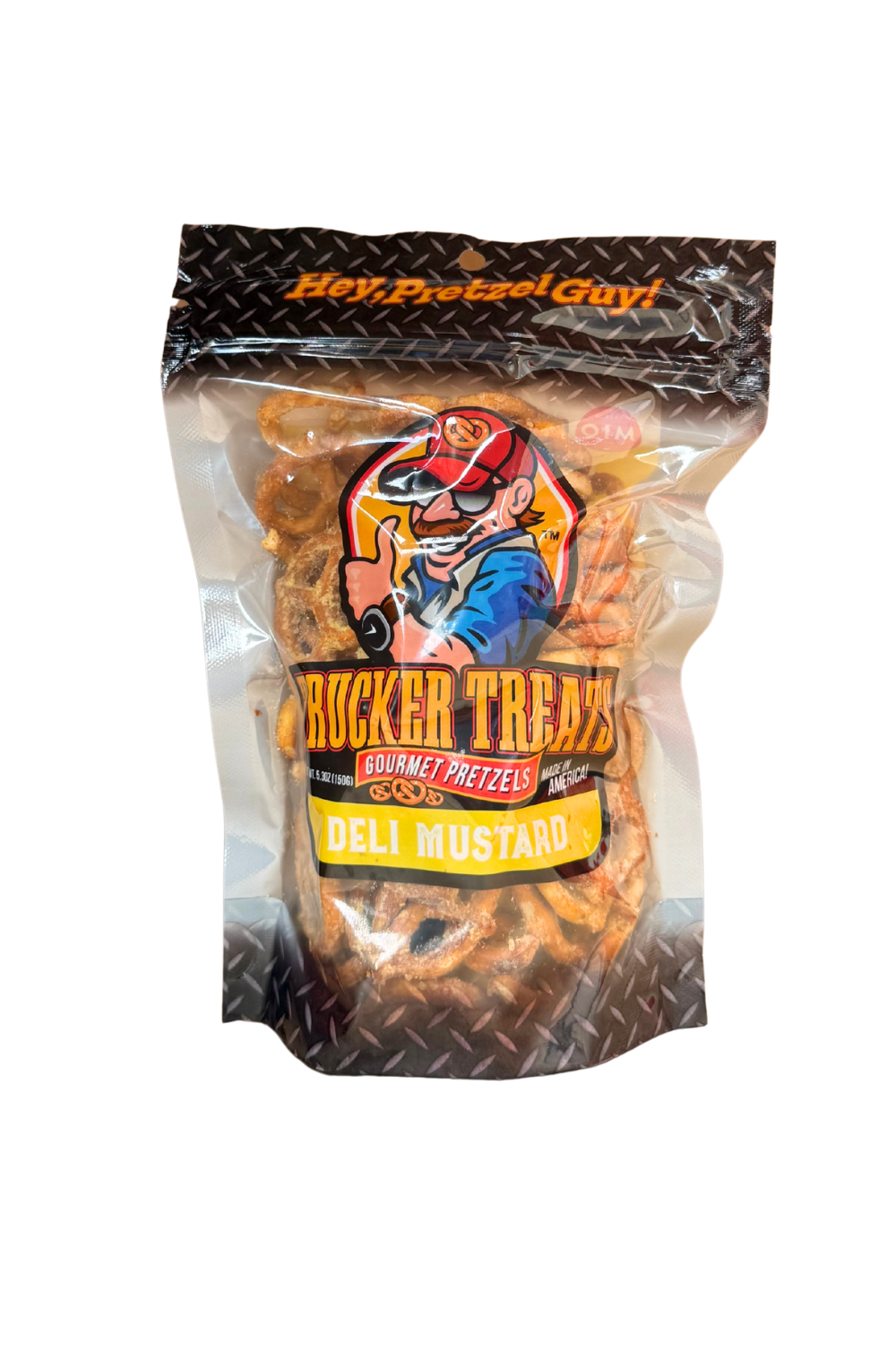 Trucker Treats pretzels coated in zesty mustard seasoning, savory snack idea