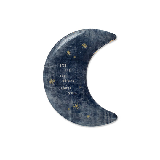 I'll Tell The Stars About You Moon Decoupage Plate