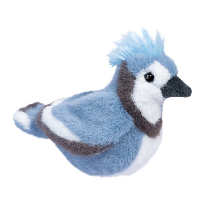 Denim Blue Jay stuffed animal by Douglas with rich blue tones