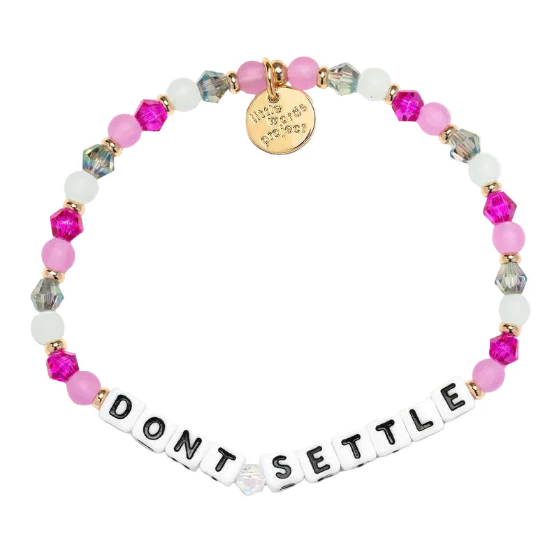 Dont Settle Watermelon bracelet S/M colorful inspirational bracelet by Little Words Project