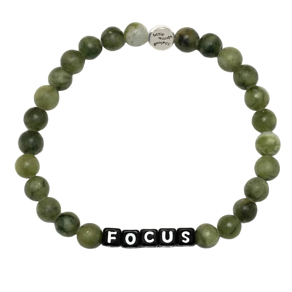 Focus Matte Jade bracelet L/XL men’s green beaded bracelet by Little Words Project