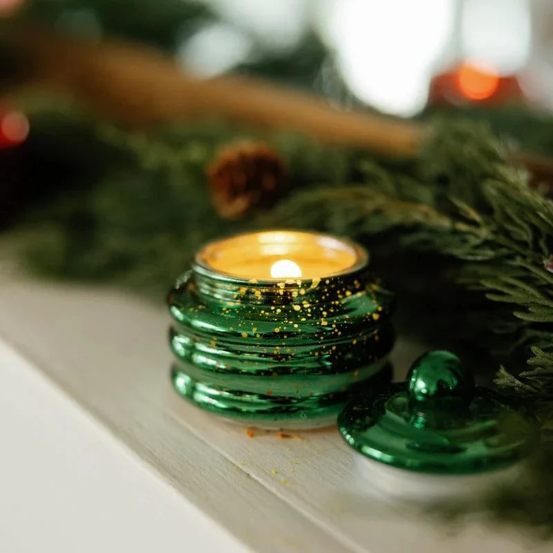 Balsam & Fir Beam Green Mercury Glass Candle 3oz