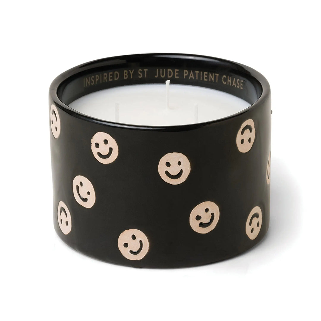 Giveback St. Jude Black Smiley Face Candle