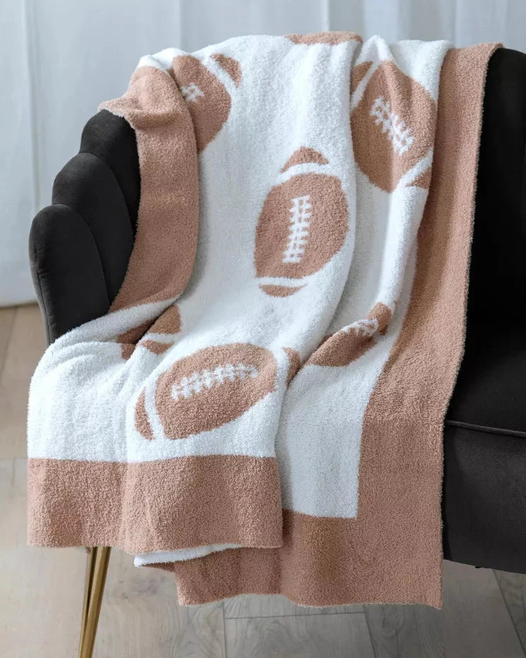 Tan Game Day Reversible Throw Blanket