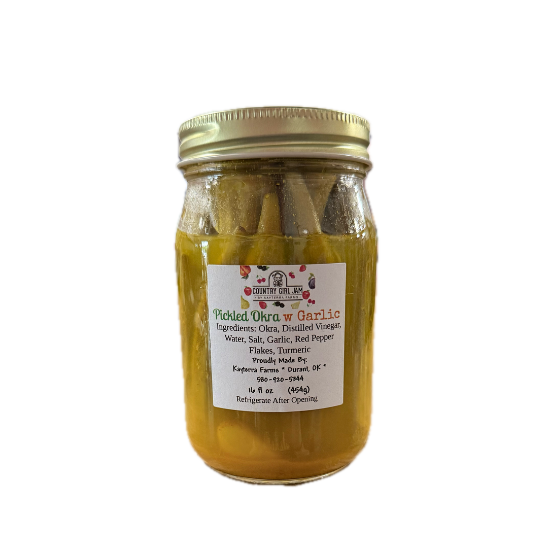 Garlic Pickled Okra - Kayterra Farms