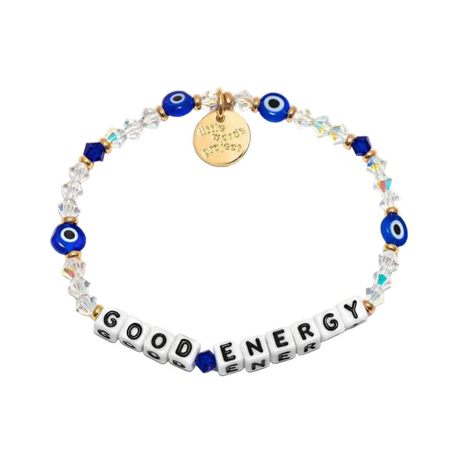 Good Energy Lucky Symbols bracelet S/M inspirational word bracelet