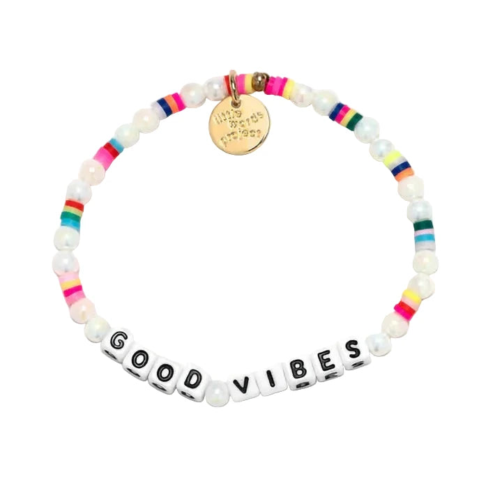 Good Vibes Firecracker bracelet S/M colorful inspirational bracelet by Little Words Project