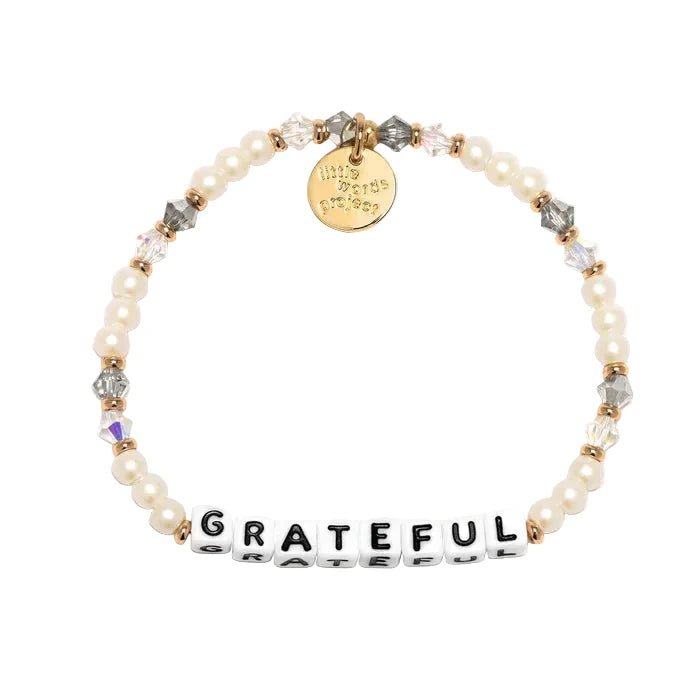 Grateful Shiny Things bracelet S/M shiny inspirational bracelet by Little Words Project