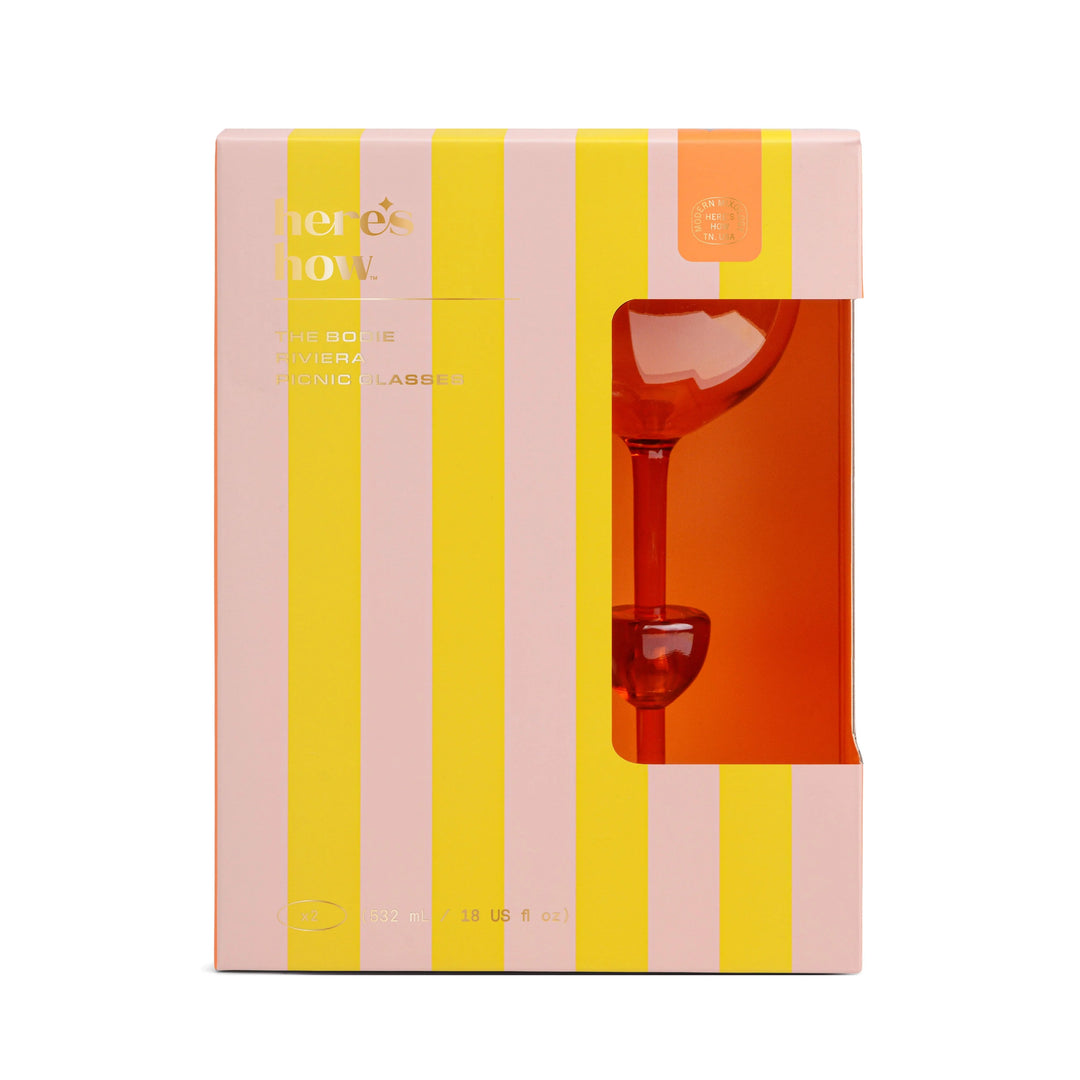 Bodie Riviera Beach Glass Set in Orange