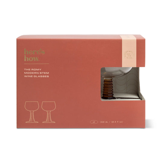 Romy Wine Glass Set in Amber
