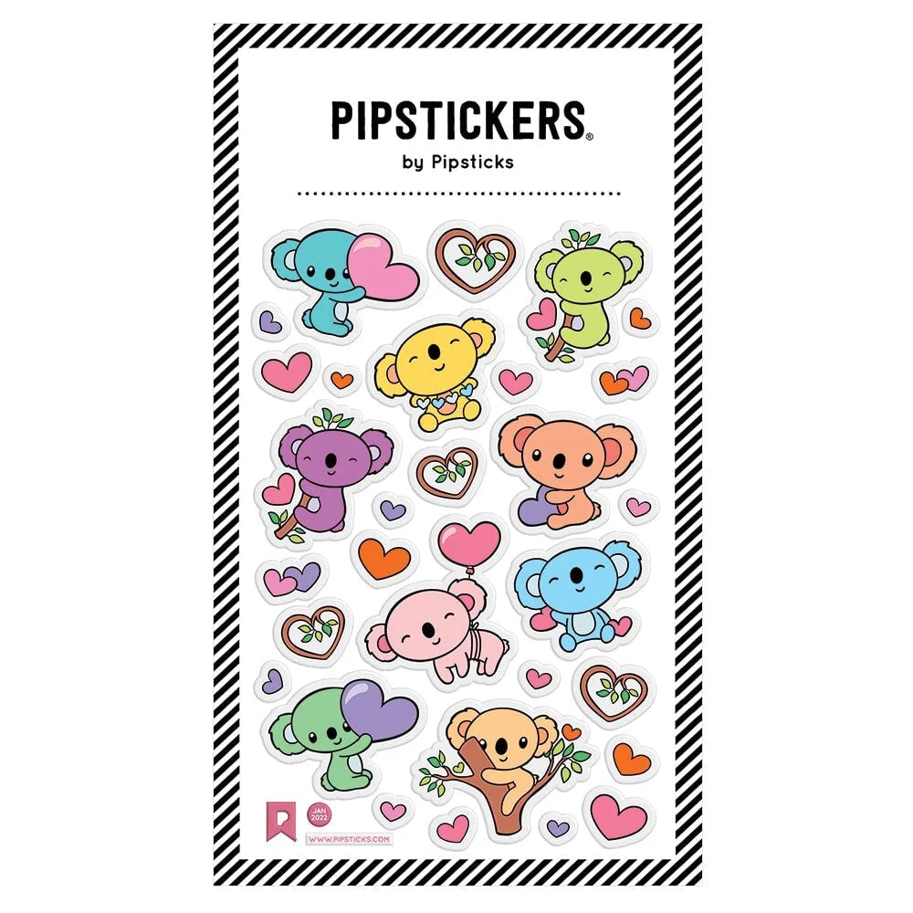 Pastel Koalas Glitter Puffy Sticker Sheet