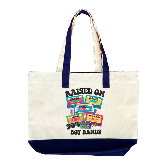 Raised on 90s Boy Bands Canvas Tote