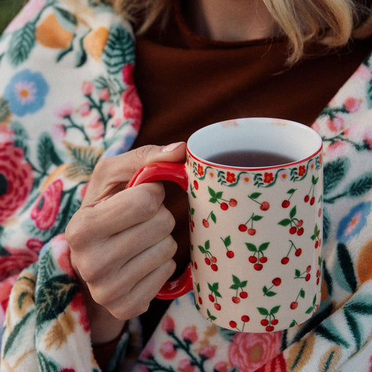 Cherries Porcelain Mug