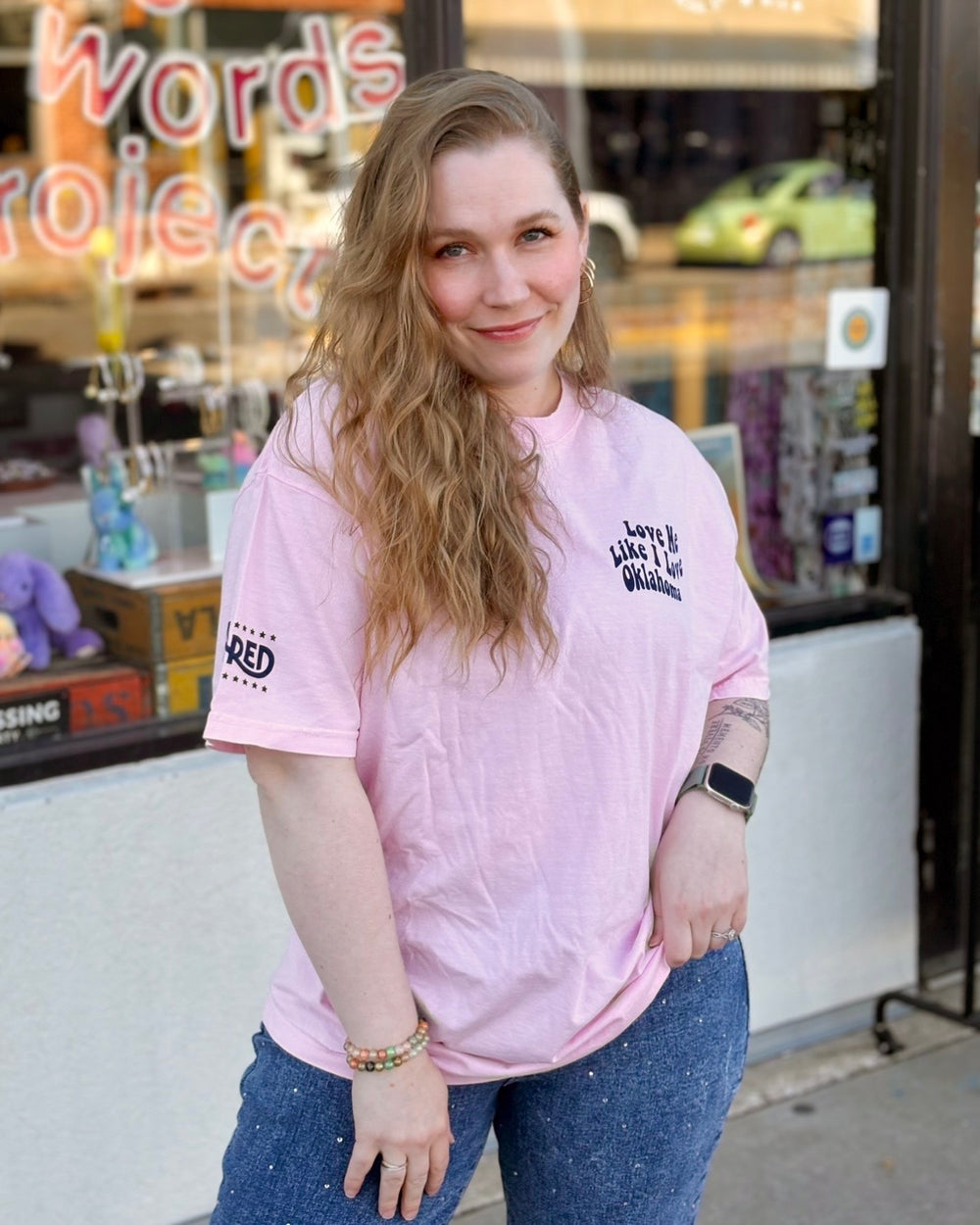 Love Me Like I Love Oklahoma Tshirt Pink
