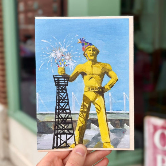 Golden Driller Birthday Card
