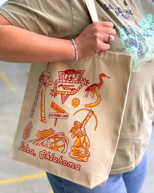 Tulsa Collage Canvas Tote