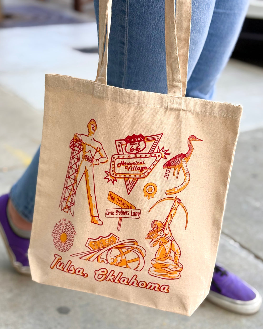 Tulsa Collage Canvas Tote