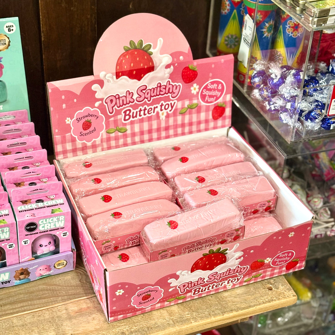 Pink Strawberry Squishy Butter Toy