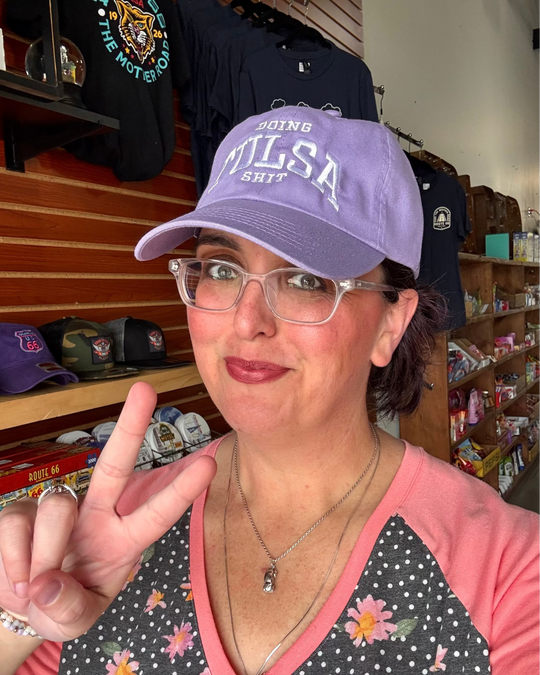 Doing Tulsa Shit Dad Hat Lavender/White