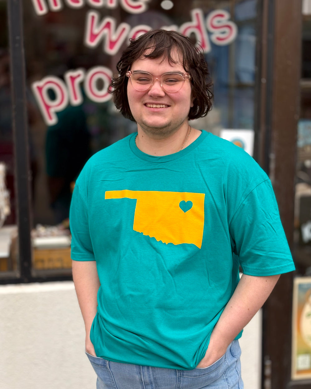 Oklahoma Heart Tshirt Teal
