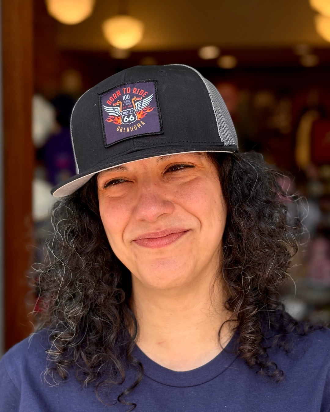 Born To Ride 100 Years Route 66 Patch Hat Black