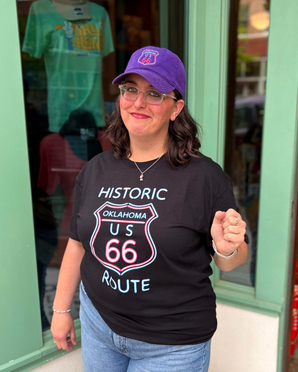 Oklahoma Historic Route 66 Neon Sign Tshirt