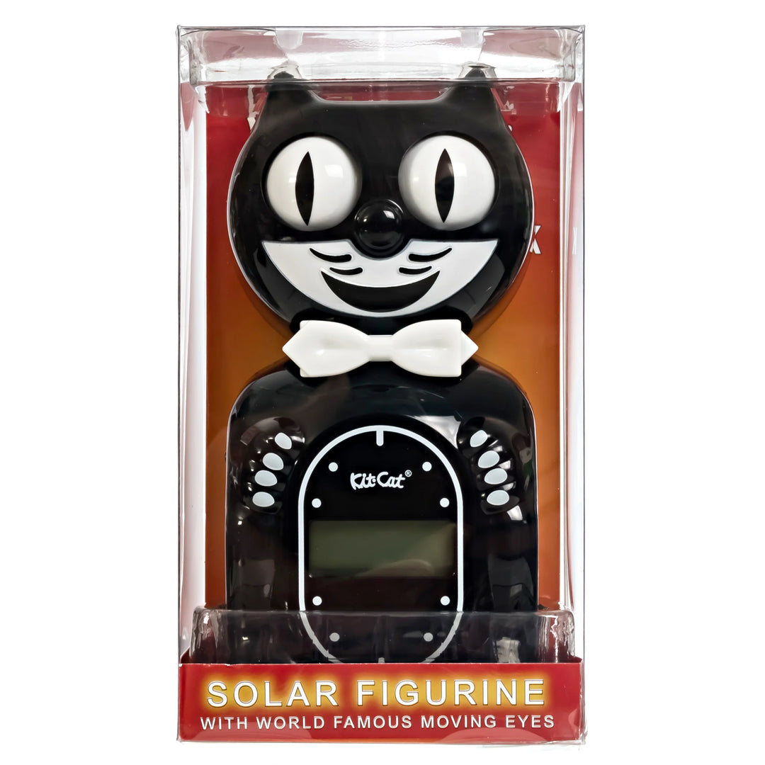 Kit Cat Klock Classic Black Solar Digital Alarm Clock