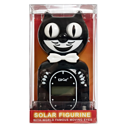 Kit Cat Klock Classic Black Solar Digital Alarm Clock