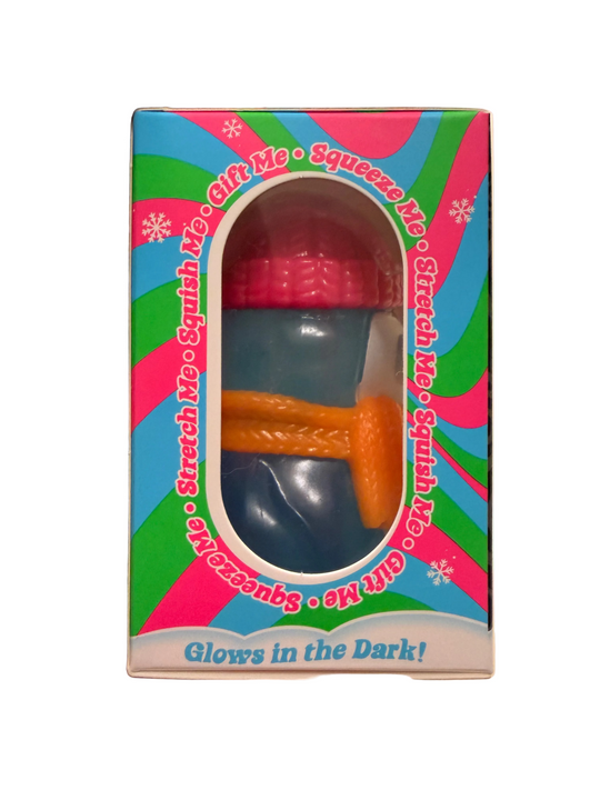 Limited Edition 2026 Squishmas Polar Glow Penguin NeeDoh Blue with Pink Hat
