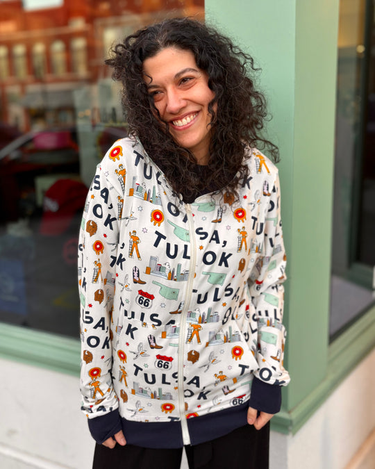 Tulsa Print Hoodie - Ivory