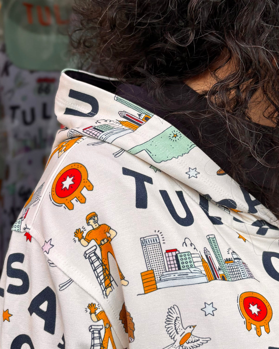 Tulsa Print Hoodie - Ivory