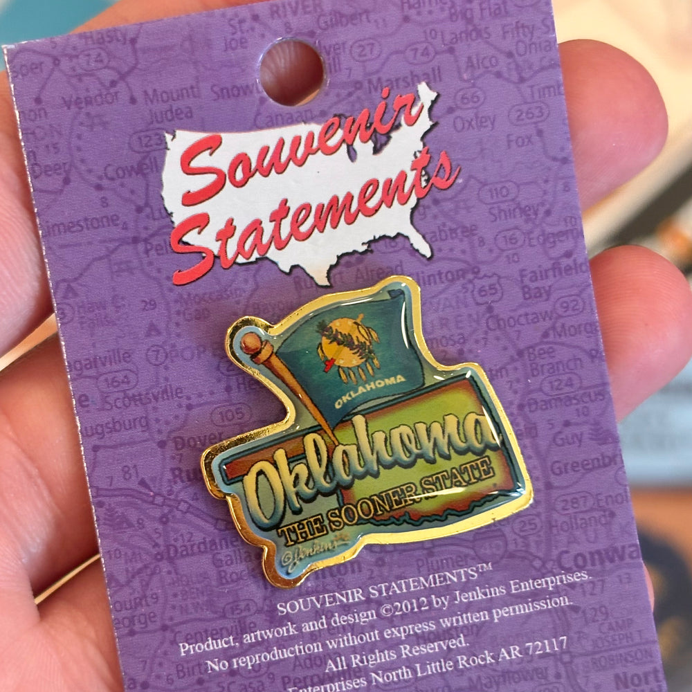 Oklahoma Sooner State Lapel Pin