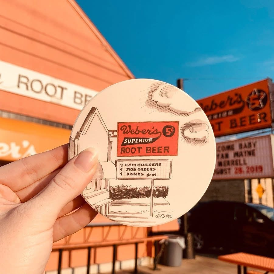Weber’s Root Beer & Hamburgers Coaster