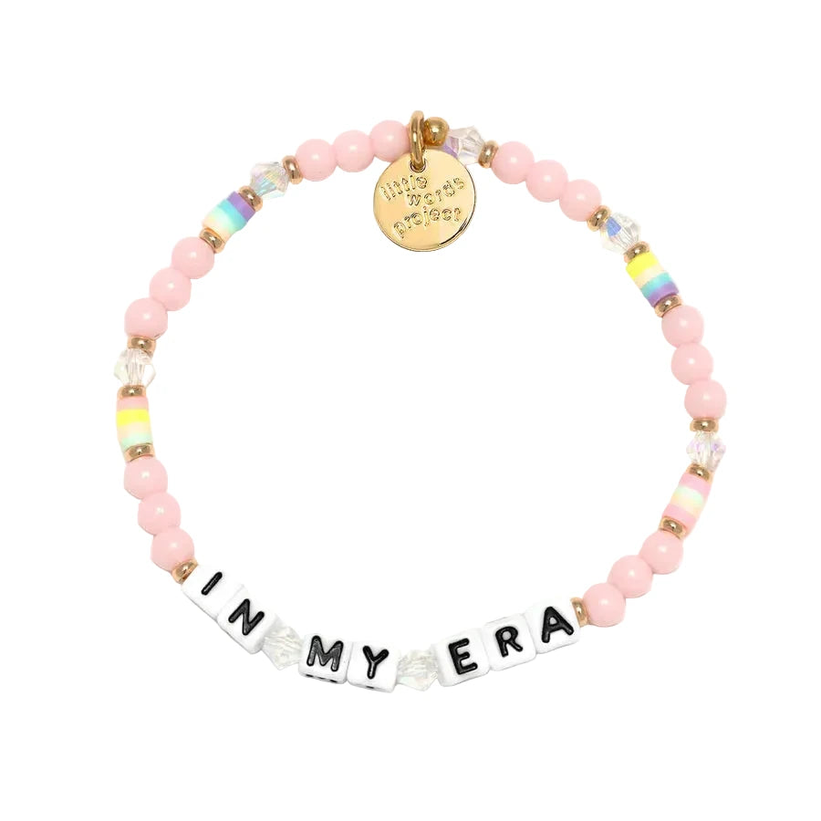 In My Era Pink Frosting bracelet pink beaded bracelet with pastel accents by Little Words Project