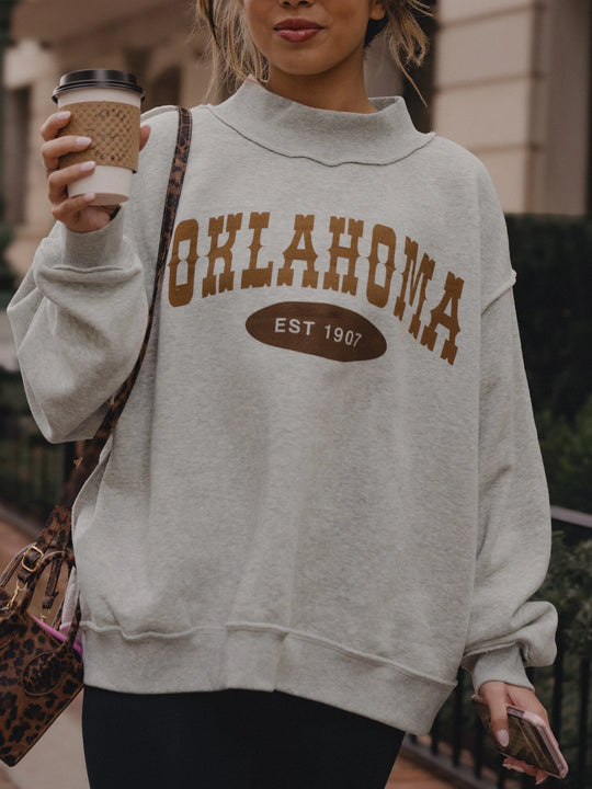 Oklahoma Est. 1907 Western Mock-Neck Sweatshirt