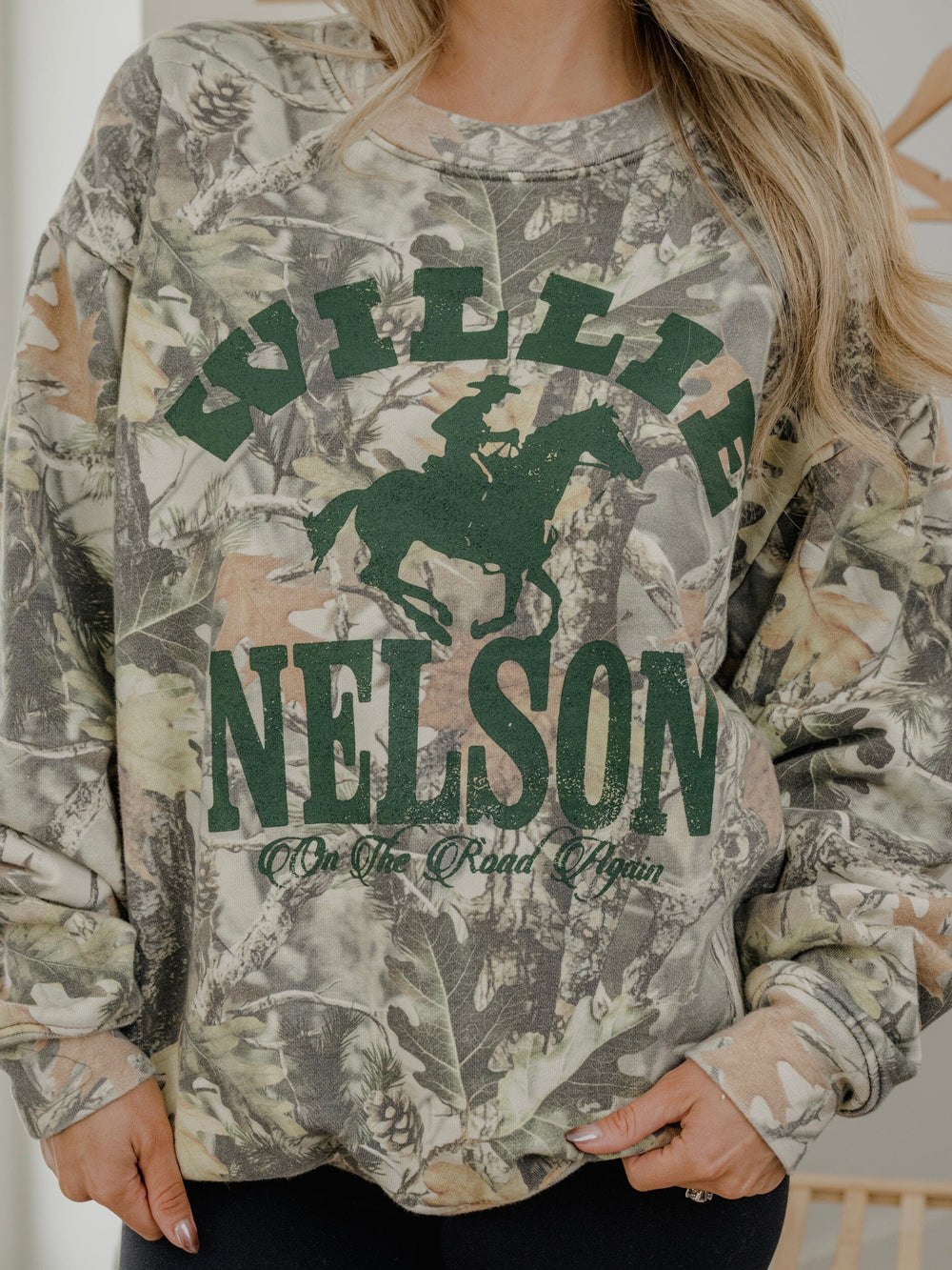 Willie Nelson Horse Camo Sweatshirt