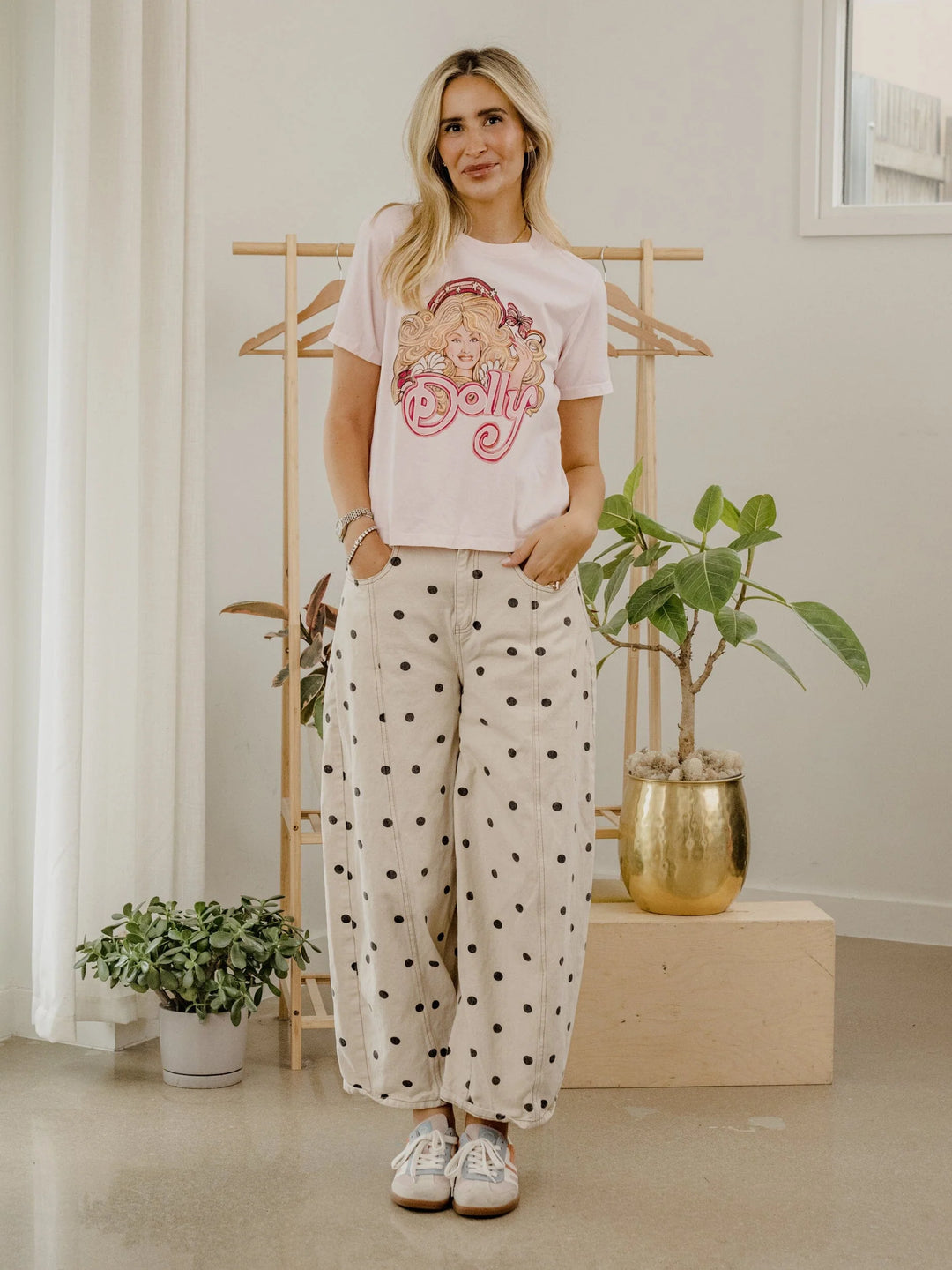 Dolly Parton 80s Tune Pink Boxy Tshirt